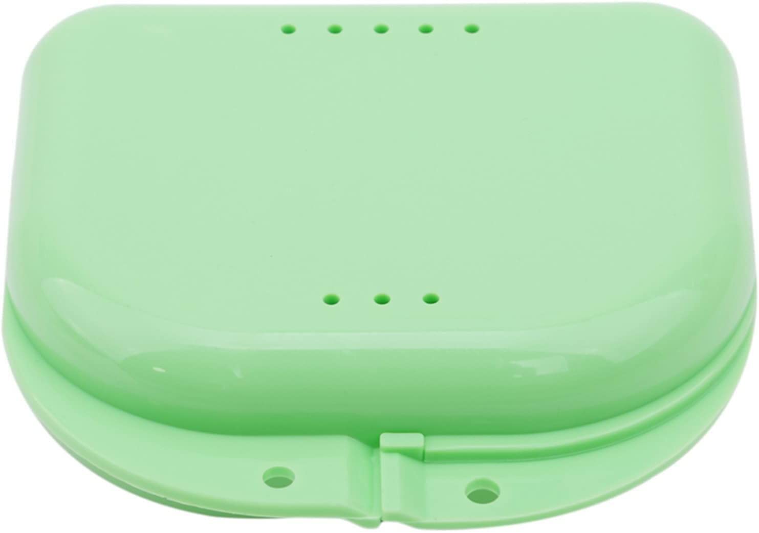 Generic Retainer Case Mouth Guard Case Orthodontic Dental Retainer Box Denture Storage Container Green Fashion Book