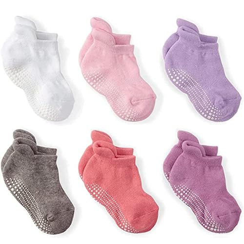 HOMYBABY® Calcetines antideslizantes bebe, niño y niña para verano e invierno - Calcetines psicomotricidad para casa con agarres antiderrapantes - Calcetines tobilleros bebe 12 a 36 meses