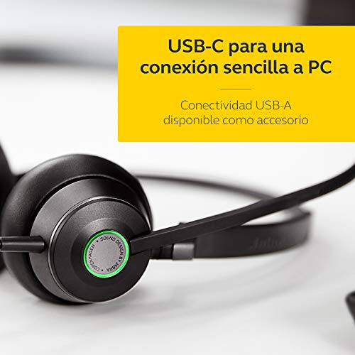Jabra Engage 50 Casque Supra-Auriculaire Mono - Casque Numérique Filaire Certifié Microsoft avec Annulation Passive du Bruit pour Softphones et Clients Web - Câble USB-C - Noir