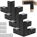 Work Bench Brackets, 4 Pieces 2 x 4 Steel Corner Brackets Right Angle Corner Support Bracket for DIY Shelving Work Table Furniture Repairs (Actual 1.5"x3.5")