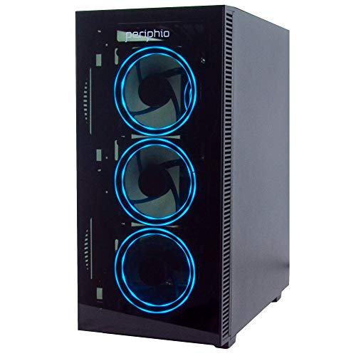 Periphio Gaming Desktop Computer Tower PC, Intel Quad Core i5 3.1GHz, 8GB RAM, 128GB SSD + 1TB 7200 RPM HDD, Windows 10, GeForce GTX 1650 4GB Overclocked Edition Graphics Card RGB HDMI Wi-Fi (Renewed)