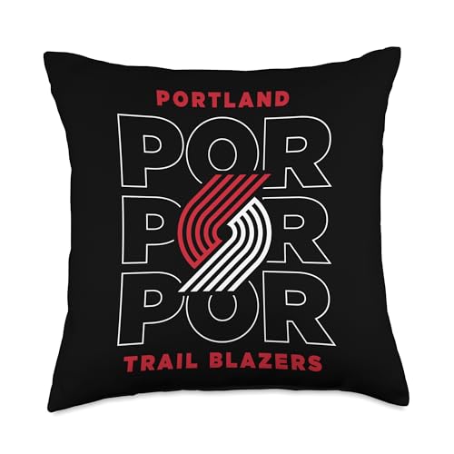 NBA - Portland Trail Blazers Stacked City Logo Black Throw Pillow