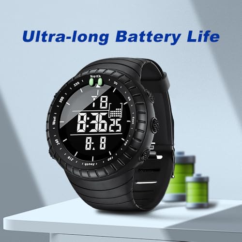 KXAITO Men's Watches Sports Outdoor Waterproof Military Watch Date Multi Function Tactics LED Face Alarm Stopwatch for Men (6256 Black) - Image 3