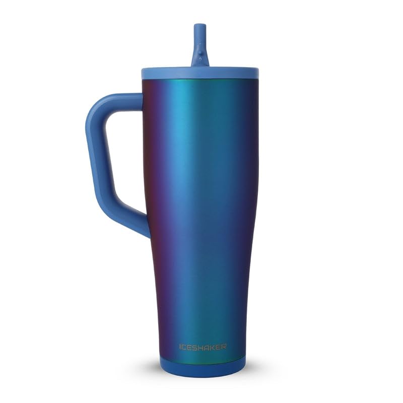 Image of Ice Shaker 40 oz Tumbler with Handle and Straw | 40oz Wisteria | Cold for 30+ Hours | 2-in-1 Tumbler Shaker Bottle | Odor-Free 40 ounce Bottle for Water, Protein Shakes, Smoothies, Cocktails