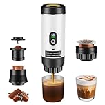 GJCrafts Macchina Caffe Portatile, Caffettiera Portatile 3-in-1 con batteria 7500 mAh,20 Bar, Autoriscaldante,USB-C,Piccola Macchina da Caffè 3 in 1 con Caffè Macinato e Capsule (NS & DG) per Camper