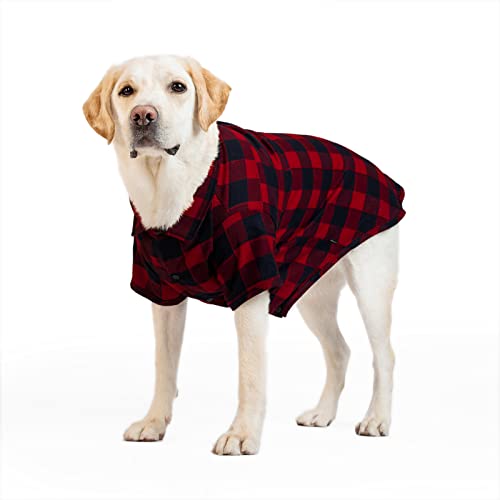 Ctilfelix Dog Shirt Plaid Puppy Clothes For Small Medium Large Dogs Cats Boy Girl Kitten Soft Pet T-Shirt Breathable Tee Outfit Adorable Grid Apparel Halloween Thanksgiving [Red#1; 4Xl] #TOP5