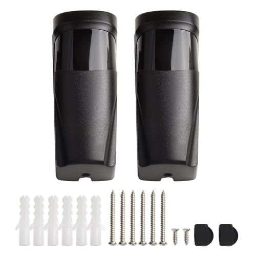 FACAIIO Paire de capteurs infrarouges pour porte de garage avec détection d'obstacles, 15 mètres pour portée, étanchéité IP55, noir