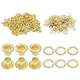 ZOCCVI 200 Sets 3mm (1/8') Metal Grommets and Washers Kit, Two-Part Eyelets for Leather Craft, Belts, Bags...