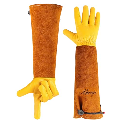 Morzejar Professional Gardening Gloves for Men&Women, Rose Pruning Gloves Thorn Proof, Adjustable...