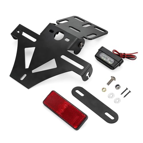WingFly Support de Plaque d'immatriculation pour Moto - Angle Réglable - Compatible avec YZF R1 R3 R6 R15 R25 MT 07 Z800 CB650R (Style 1)
