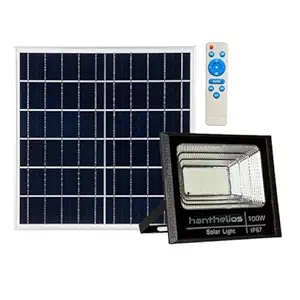 Hanthelios Solar Outdoor Flood Light 100W Led For Lamp Home Garden Waterproof - Abs