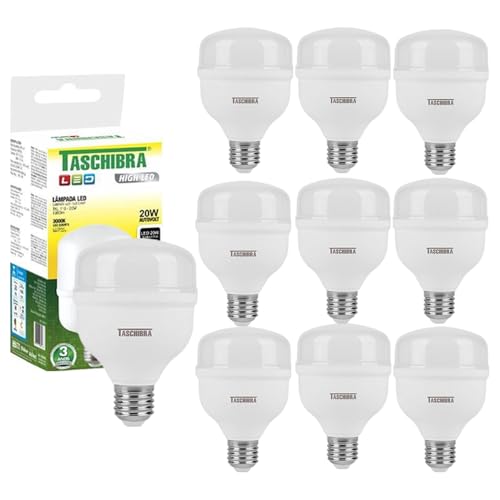 Lâmpada Led Taschibra 20w Bivolt 3000k Luz Quente Kit 10