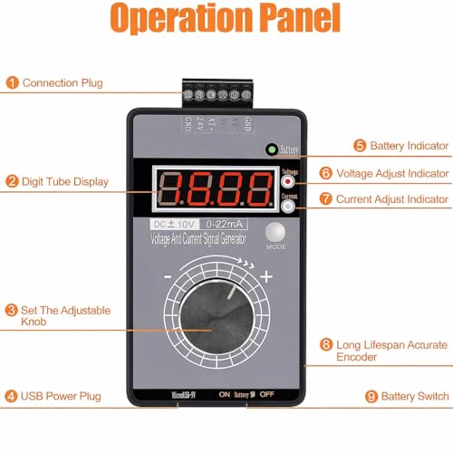 Spannungsstromsignalgenerator, 0-10V 0-22mA Handheld Digitaler Signalgenerator, Analoger Signalquellenkalibrator, Tragbarer Signalgenerator, Einstellbare Stromspannung Analoger Simulator