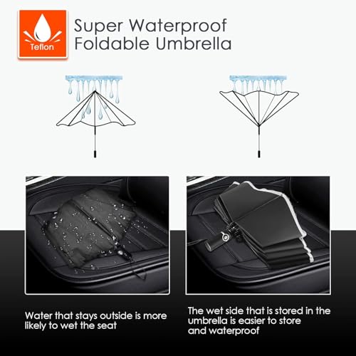 Bodyguard Inverted Umbrella Large Windproof Umbrellas for Rain Sun Travel Umbrella Compact with Reflective Stripe, Black-46 INCH (pack of 3) by Bodyguard - Image 7