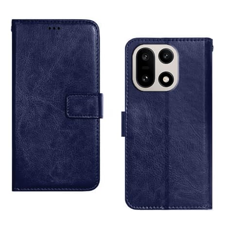 Image of amazon basics OnePlus 15 5G Flip Cover | Card Pockets Wallet & Stand | Flip Cover for OnePlus 15 5G (Blue)