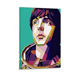 ASDYO Paul McCartney Poster abstrait sur toile Motif groupe de rock des Beatles 50 x 75 cm - Les Beatles, Paul McCartney, John Lennon, RIngo Starr, George Harrison