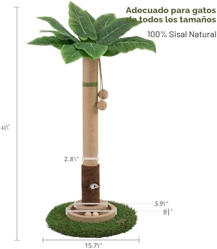 Cat Scratching Post 35'' Tall Cat Scratcher Tree Tower — bottom and base construction detail