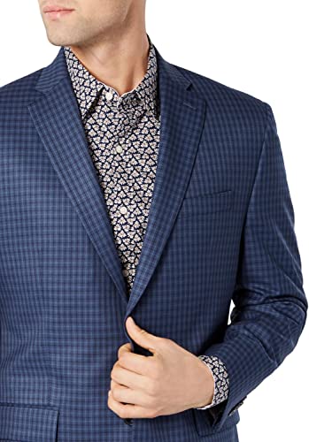 Michael Kors Mens Modern-Fit Check Sport Coat 38 Short Blue/Navy #TOP2