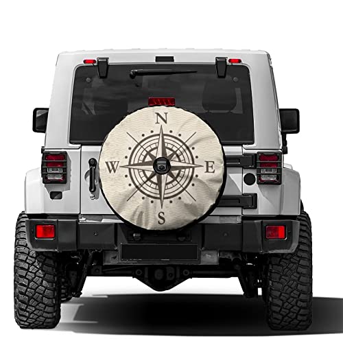 Image of Delerain Spare Tire Cover with Backup Camera Hole Wind Rose Wheel Covers Waterproof Dust-Proof UV Sun Universal Fit for RV Trailer RV SUV Truck (18 Inch for Diameter 32 inch-34 inch)
