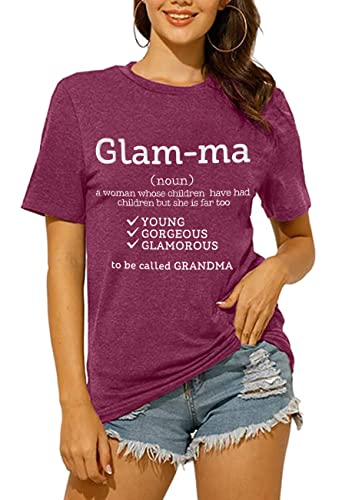 Glamma T Shirt Women Grandma Shirts Funny Cute Grandmother Gift Short Sleeve Mothers Day Tee Top3