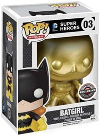 Funko Pop! DC Super Heroes Gold Batgirl Chase Variant Gamestop Exclusive Bundled with POP Protector