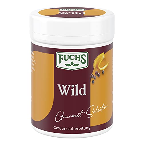 Fuchs Gewürze Gourmet Selection Klassisch/Heimisch – Wild Gewürzsalz, nachfüllbares Wild Gewürz, Salz zum Würzen von Wild, Saucen & Co, vegan, 80 g