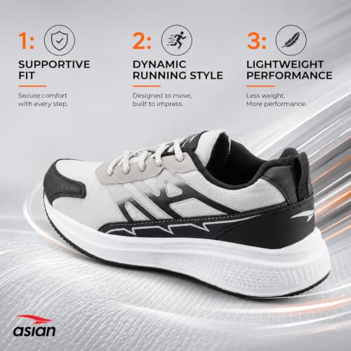 Image of ASIAN Wonder-34 Men's Running Shoes | Breathable Mesh Upper, Cushioned Sole, Lace-Up Comfort, Sports Shoes