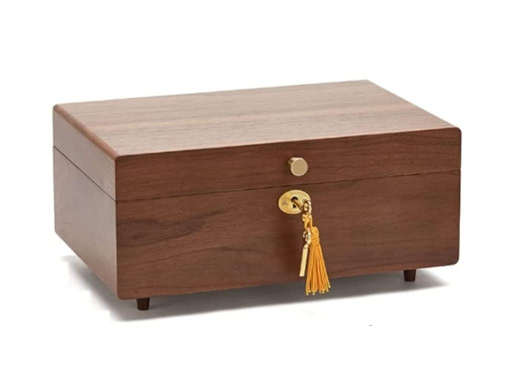 TIANQIHAO Watch Case Drawer-Type Solid Wood Storage Box, Earrings Necklaces Watch Storage Boxes Watch Box,A-Jewelry Box with lock