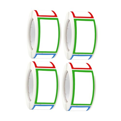 iplusmile Etiquetas Adhesivas Rectangulares de Colores 4 Piezas para Contenedores de Almacenamiento Etiquetas para Frascos y Ropa Resistentes Decoloración y Fáciles de Usar para
