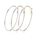 3 Pairs Stainless Steel Hoop Earrings, Gold Plated Rose Gold Plated Silver Plated For Women