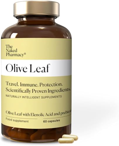 The Naked Pharmacy | Olive Leaf Supplements | for Immune System | Heart Health | with Elenolic Acid & Prebiotic | No Additives | Vegan | 60 Capsules