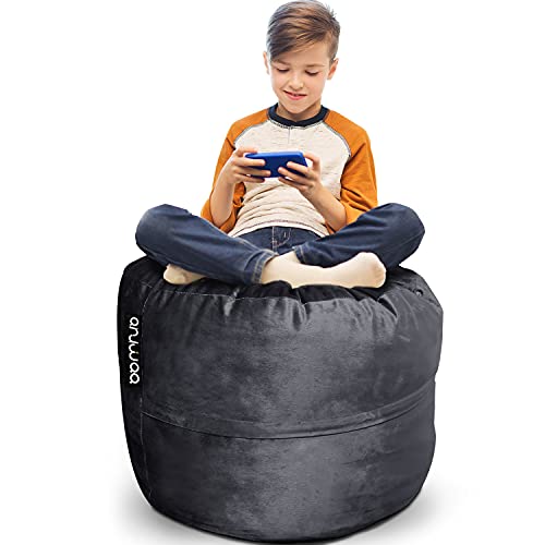 Anuwaa Bean Bag Chair, 2 Foot Large Memory Foam Bean Bag For Adults, Big Sofa With Fluffy Removable Microfiber Cover, Furnitures For Dorm Room And Living Room, Black #TOP19