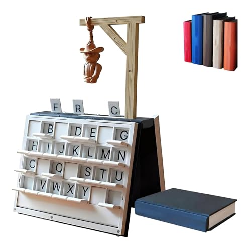 JOPWUE Hangman Spielbuch – Magnetisches Reise-Wortspiel für Erwachsene, getarnt als Buch, tragbare Rechtschreib-Herausforderung, Familien-Party-Brettspiel, für Zuhause, Reisen, Urlaub, Party, Familie