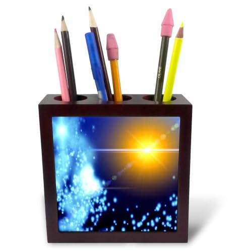3dRose Cosmic sun and solar system nebulas 5 inch tile pen holder