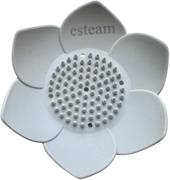 ESTEAM Lotus Flower Shower Steamer Holder   Non-Slip Soap Dish Tray for Bathroom   Silicone Spa Accessory   Stylish Shower Shelf for Steamers or Soap Grey