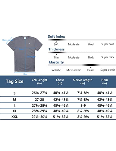 Little Donkey Andy Mens Quick Dry T-Shirt Crew Neck Moisture-Wicking Short Sleeve Tees For Running Hiking Golf (Steel Gray M) #TOP6