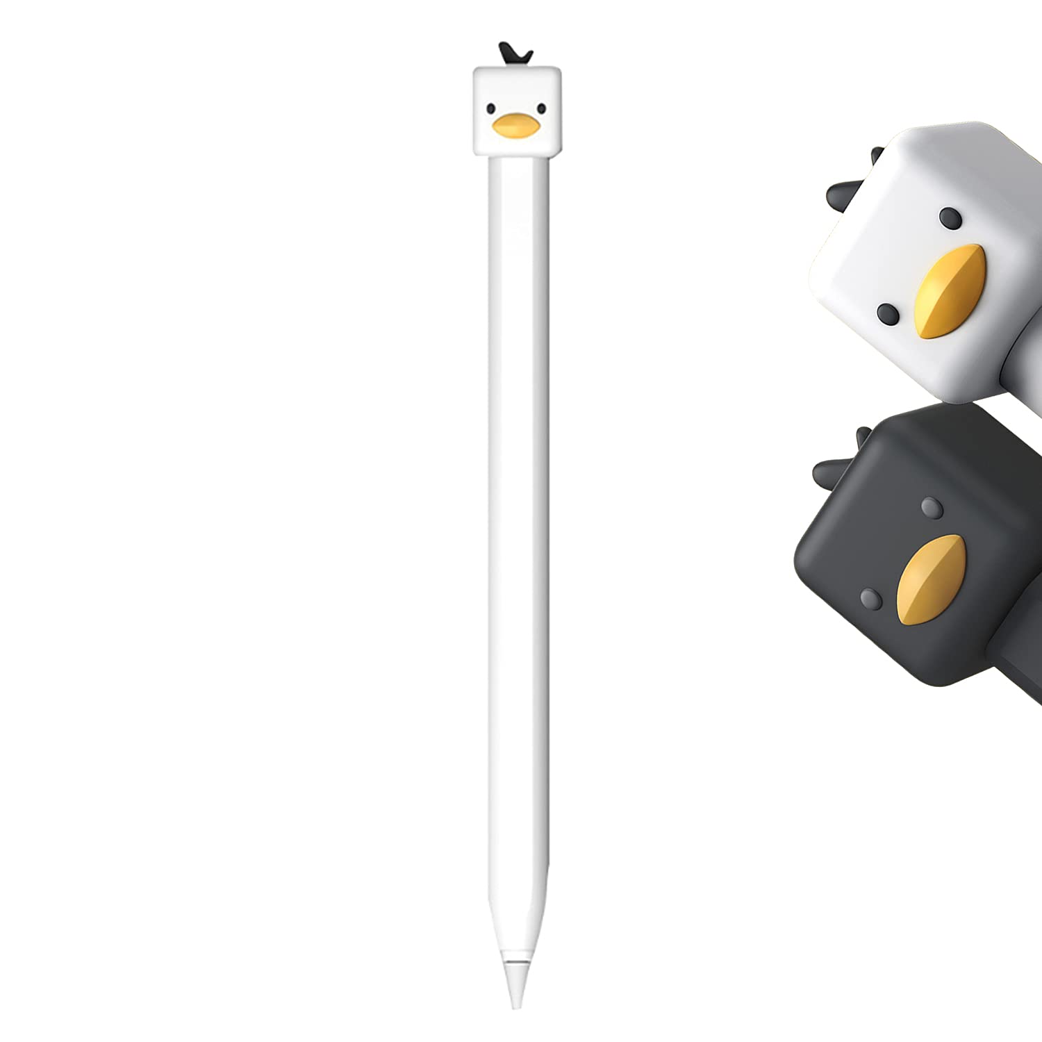 Antetek Lovely Duck Design for Pencil 1st Ge case,Silicone Soft Protective Cover Accessories Compatible with Pencil,Shockproof and Anti-Fall iPencil Case Sleeve Soft Grip Pouch Holder (White 1)