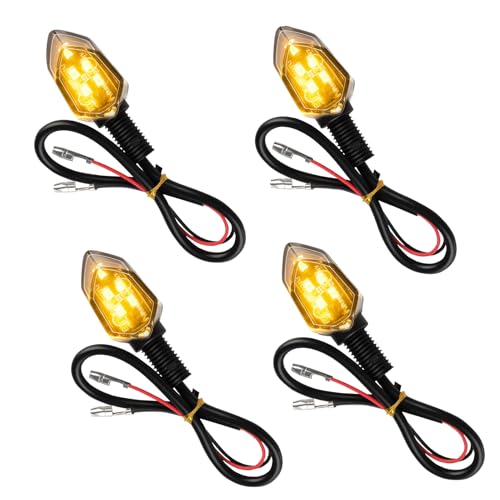 Witfoam 4 Pièces Clignotant Moto LED 12V, Mini Clignotant Homologué E-Mark E24, Étanche IP65, Haute Luminosité 5 LED, Universel pour Moto, Scooter, Quad,...