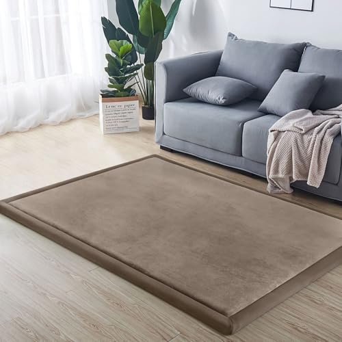 Baby Play Mat– 50"X50" Soft Rug Mat for Floor, Memory Foam Crawling Rug for Babies, Toddlers, Kids – 1.3" Thick, Nursery & Playroom Area Tatami Mats,Brown by ILPEOD - Used condition - CA$56.08