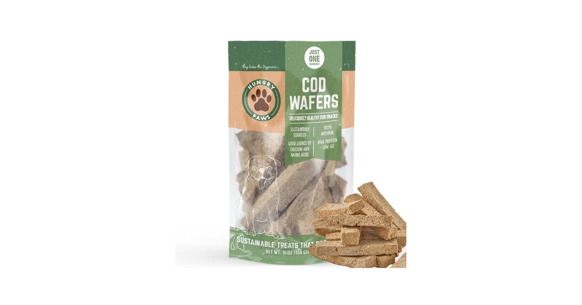 Amazon.com : Hungry Paws Cod Fish Wafer Single Ingredient