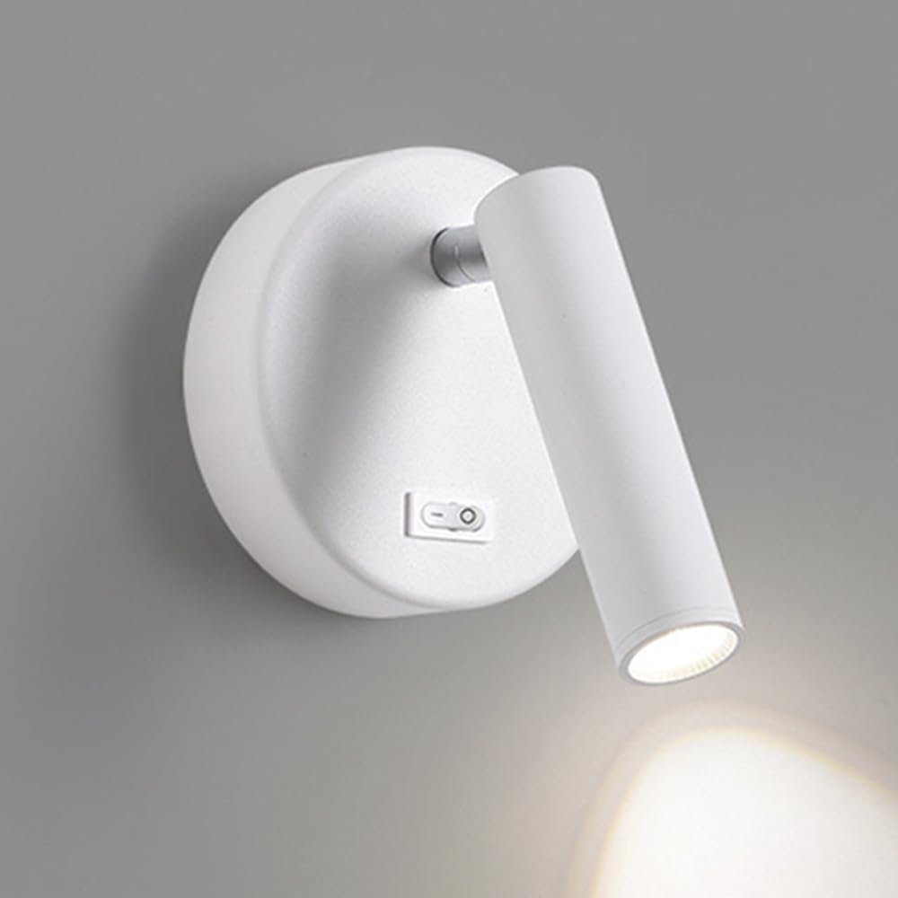 SXWNBIFH wall lamp Mini Reading Wall Lamp, Modern LED Wall Light Fixture - 3W, Adjustable Metal Wall Lamps, White Bedside Wall Sconce, Minimalist Design Wall Lights for Bedroom, Living Room