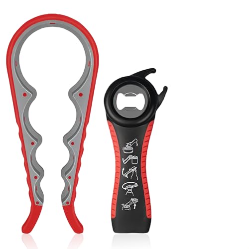 Apribottiglie 2 Pezzi, Apriscatole Con Tappo, Apricoperchi 5 In 1 Per Barattoli A Vite, Apribarattoli 4 In 1, Apricoperchi A Vite, Apricapsule A Vite, Aiuta Le Mani Deboli E L'artrite