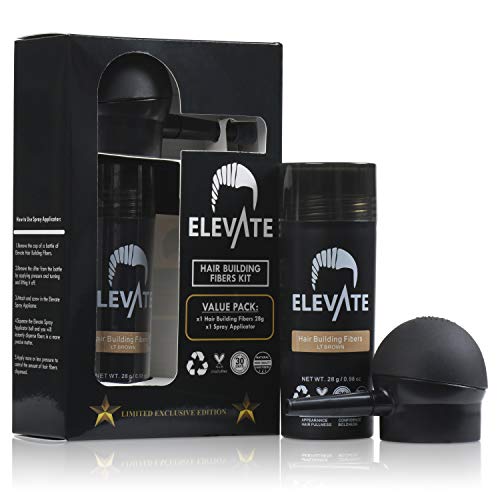 ELEVATE Hair Perfecting 2-in-1 Kit Set Includes Natural Hair Thickening Fibers & Spray
