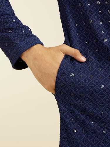 Image of DIWAS BY MANYAVAR Men's Viscose Embroidered|Sequined Kurta (1pc)