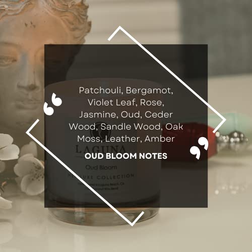 Laguna Candles | Her Luxe | Oud Bloom 11Oz Jasmine Oud Scented | Certified Vegan Aromatherapy Candle | 50 Hour Clean Burn | Cotton Wick | Coconut Wax Blend | Glass Jar Vessel #TOP5