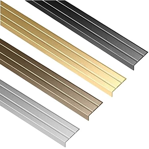 Gedotec Treppen-Kantenprofil selbstklebend | 1 Stück Stufen-Kantenprofil Aluminium silber | 1000 mm | Bodenprofil ungelocht zum Kleben | Winkel-Schutzprofil 25 x 10 mm | Alu-Winkelprofil mit Rille Cover