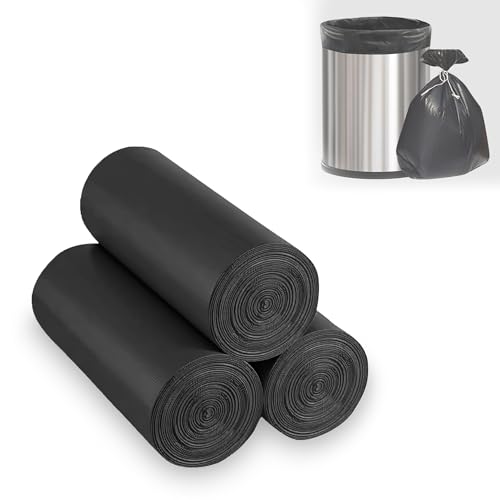 Image of GLUN Garbage Bags 21x19 Inch Medium Size, 30 Bags X 3 Rolls (90 Count) Black Color, For Dry & Wet Waste Trash Bag, Durable & Leak Proof