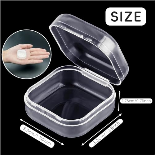Image of DUOFIRE Bead Organizer 12 Pack Clear Small Plastic Containers 1.3x1.3x0.7in