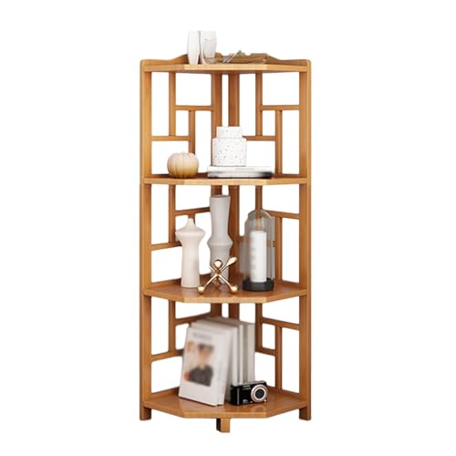HPTHLY Estantería De Esquina, Estantería De Esquina De Pie, Estantería Grande En Forma De L para Espacios Pequeños, Sala De Estar, Oficina, Estudio.4-Tiers