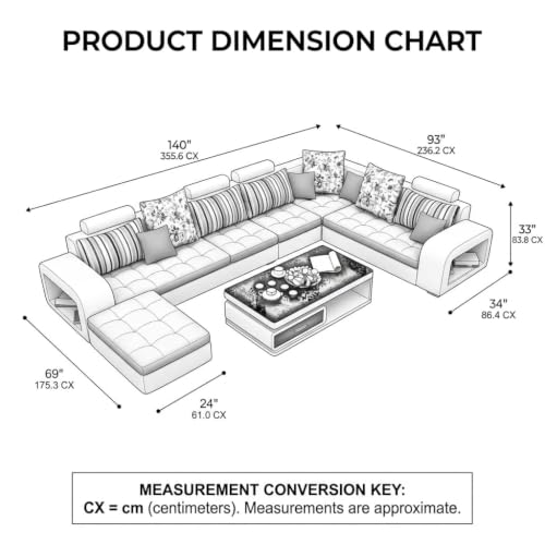 Image of Allister 12 Seater Sofa Set for Living Room (Black-Grey) | Interchangeable U Shape Sectional Sofa | Solid Wood Frame & High-Density Supersoft Foam | Includes Puffy & Stool | Modern Home Furniture